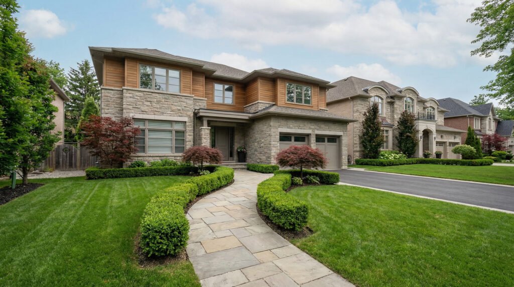 Landscaping design improving curb appeal for a GTA residential home