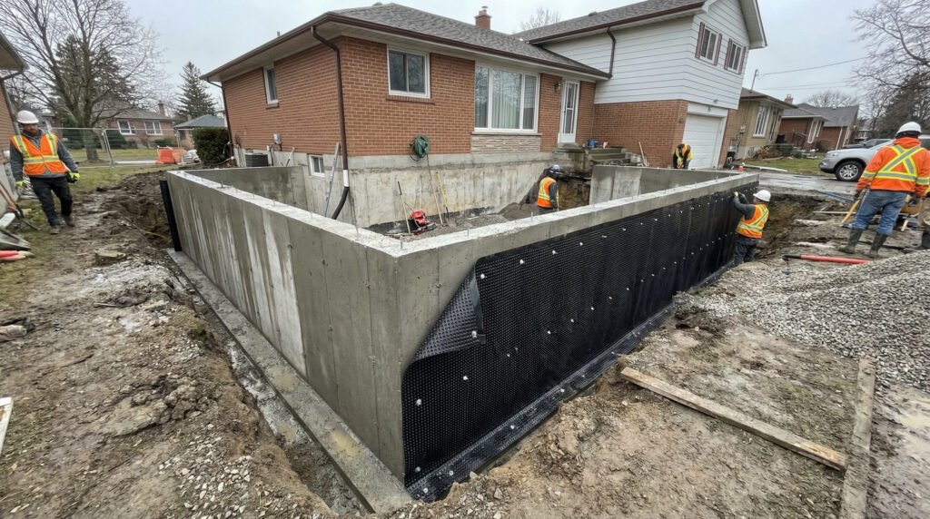 Basement waterproofing system installed in a GTA residential home